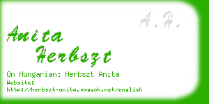 anita herbszt business card